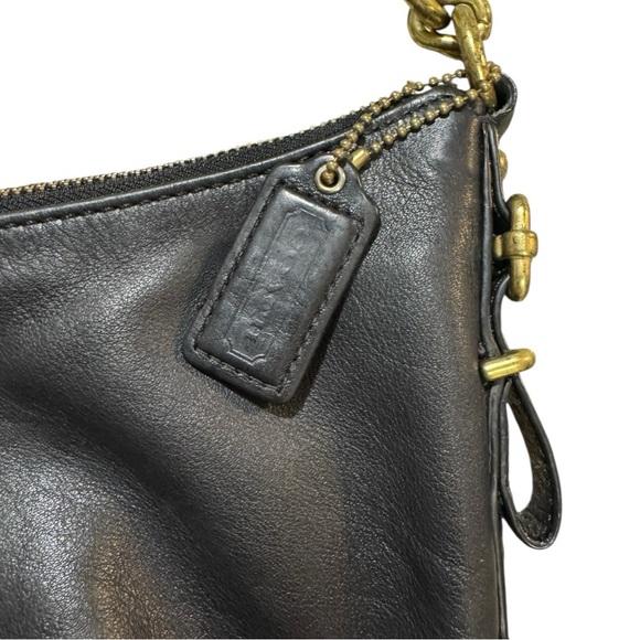 Coach Madison Black Leather Convertible Hobo with Red Satin Lining - Picture 6 of 15